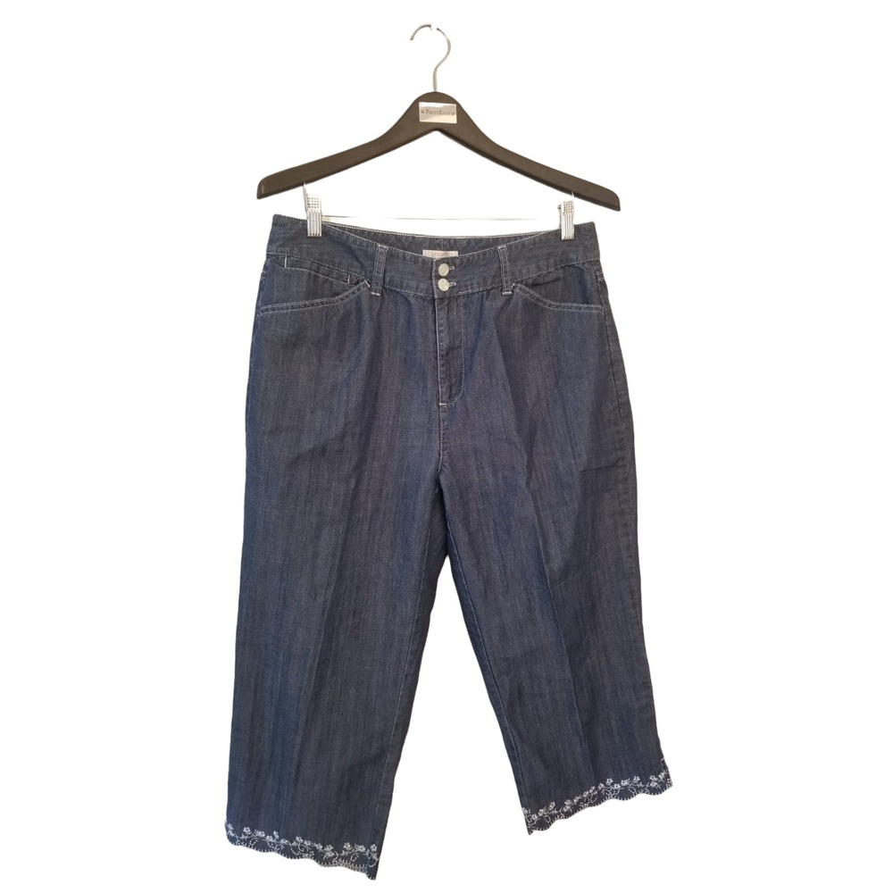 Christopher & Banks Capri Short Blue Women's Jeans Size 12 34 Inseam 20 in